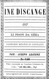 Ine discange ou li pison da gèra : comédeie mélèye di couplets | Lejeune, Joseph (1846-1931) - écrivain wallon