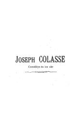 Joseph Colasse : Comèdèye èn ine ake | Tilkin, Alph (1859-1918)