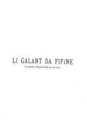 Li Galand da Fifine : Comédie-Vaudeville en un acte | 