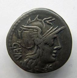 Monnaie romaine, Rome, 134 v. ChrRomeinse Munt, Rome, 134 v. Chr | C. Aburius Gem. Souverain