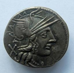 Monnaie romaine, Rome, 121 v. ChrRomeinse Munt, Rome, 121 v. Chr | Cn. Papirius Carbo. Heerser