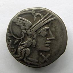 Monnaie romaine, Rome, 146 v. Chr | C. Antestius. Ruler