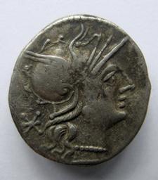Monnaie romaine, Rome, 133 v. Chr | P. Calpurnius. Souverain