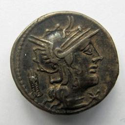 Monnaie romaine, Rome, 131 v. ChrRomeinse Munt, Rome, 131 v. Chr | M. Opeimi. Heerser