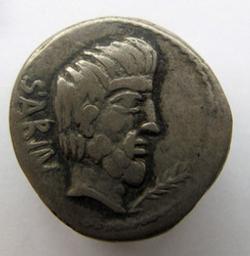 Monnaie romaine, Rome, 89 v. Chr | L. Titurius L.f. Sabinus. Souverain