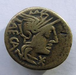 Monnaie romaine, Rome, 125 v. ChrRomeinse Munt, Rome, 125 v. Chr | M. Porcius Laeca. Souverain