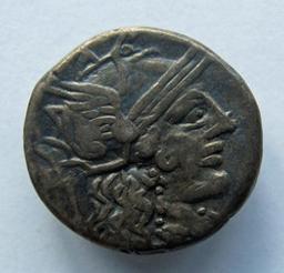 Romeinse Munt, Rome, 122 v. Chr | M. Carbo. Heerser