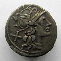 Monnaie romaine, Rome, 143 v. Chr | Gens Axia?. Souverain