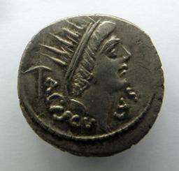Romeinse Munt, Rome, 45 v.Chr | L. Valerius Acisculus. Heerser
