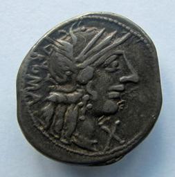 Monnaie romaine, Rome, 123 v. Chr | M. Fannius C.f. Souverain