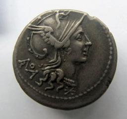 Monnaie romaine, Rome, 113-112Romeinse Munt, Rome, 113-112 | T. Didius. Souverain