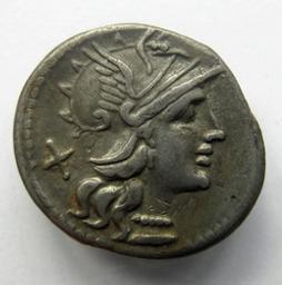 Monnaie romaine, Rome, 139 v. ChrRomeinse Munt, Rome, 139 v. Chr | A. Spurilius / Spurius / Spurilius?. Souverain