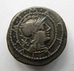 Monnaie romaine, Rome, 130 v. ChrRomeinse Munt, Rome, 130 v. Chr | M. Acilius M.f. Heerser