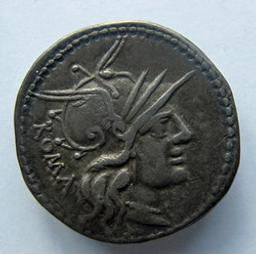 Monnaie romaine, Rome, 120 v. ChrRomeinse Munt, Rome, 120 v. Chr | M. Tullius. Heerser