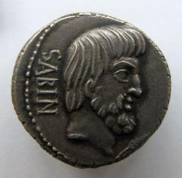 Romeinse Munt, Rome, 89 v. Chr | L. Titurius L.f. Sabinus. Heerser