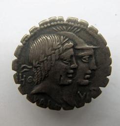 Monnaie romaine, Rome, 70 v. ChrRomeinse Munt, Rome, 70 v. Chr | Q. Fufius Calenus, Mucius Scaevola Cordus. Heerser