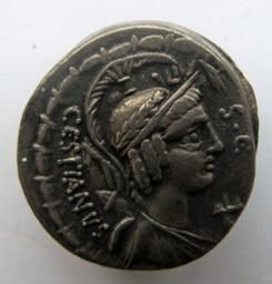 Romeinse Munt, Rome, 67 v. Chr | M. Plaetorius M.f. Cestianus. Heerser