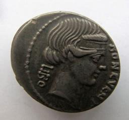 Monnaie romaine, Rome, 62 v. ChrRomeinse Munt, Rome, 62 v. Chr | L. Scribonius Libo. Heerser