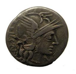 Monnaie romaine, Rome, 146 v. Chr | C. Antestius. Ruler