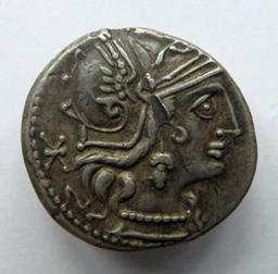 Monnaie romaine, Rome, 133 v. ChrRomeinse Munt, Rome, 133 v. Chr | L. Minucius. Heerser
