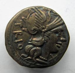 Monnaie romaine, Rome, 136 v. ChrRomeinse Munt, Rome, 136 v. Chr | Cn. Lucretius Trio. Heerser
