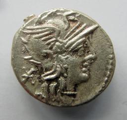 Monnaie romaine, Rome, 134 v. Chr | Ti. Minucius C. f. Augurinus. Souverain
