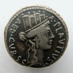 Monnaie romaine, 55 v. Chr | A. Plautius. Souverain