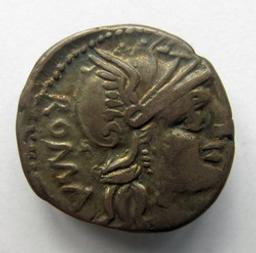 Monnaie romaine, Rome, 135 v. Chr | C. Minucius Augurinus. Souverain
