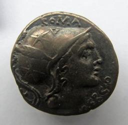 Monnaie romaine, Rome, 108-107 | Q. Lutatius Cerco. Souverain