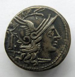 Monnaie romaine, Rome, 147 v. Chr | Terentius Lucanus?. Ruler