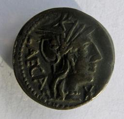 Monnaie romaine, Rome, 125 v. ChrRomeinse Munt, Rome, 125 v. Chr | M. Porcius Laeca. Souverain