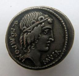 Monnaie romaine, Rome, 66 v. ChrRomeinse Munt, Rome, 66 v. Chr | Q. Pomponius Musa. Ruler