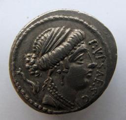 Monnaie romaine, Rome, 60 v. ChrRomeinse Munt, Rome, 60 v. Chr | P. Plautius Hypsaeus. Souverain