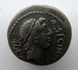 Monnaie romaine, Rome, 49 v.ChrRomeinse Munt, Rome, 49 v.Chr | Q. Sicinius, C. Coponius. Heerser