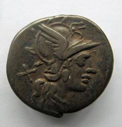 Monnaie romaine, Rome, 143 v. ChrRomeinse Munt, Rome, 143 v. Chr | Gens Axia?. Ruler