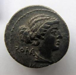 Romeinse Munt, Rome, 89 v. Chr | M. Cato. Heerser