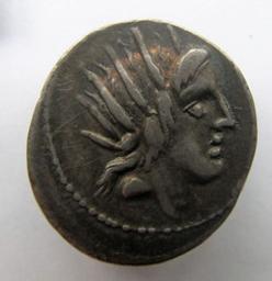 Romeinse Munt, Rome, 76 v. Chr | L. Lucretius Trio. Heerser