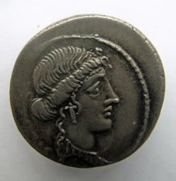 Monnaie romaine, Rome, 54 v. ChrRomeinse Munt, Rome, 54 v. Chr | M. Iunius Brutus. Heerser