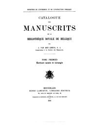 Catalogue des manuscrits de la Bibliothèque Royale de Belgique | Van den Gheyn, Joseph Marie Martin (1854-1913) - S.J. Author