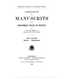 Catalogue des manuscrits de la Bibliothèque royale de Belgique | Van den Gheyn, Joseph Marie Martin (1854-1913) - S.J. Auteur