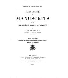 Catalogue des manuscrits de la Bibliothèque royale de Belgique | Van den Gheyn, Joseph Marie Martin (1854-1913) - S.J. Auteur
