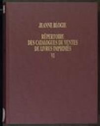 Répertoire des catalogues de ventes de livres imprimés | Blogie, Jeanne (1940-) - bibliothécaire
