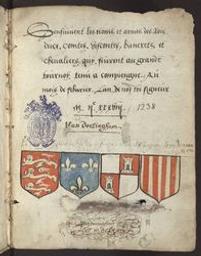[Receuil d'armoiries coloriées] | Goethals, Félix-Victor (1797/99-1872) - historien et généalogiste belge. Stamp. Former owner