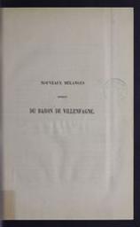 Nouveaux mélanges inédits du Baron de Villenfagne | De Villenfagne d'Ingihoul, Hilarion Noël (1753-1826) - baron. Author