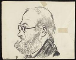 Portrait de W. Van Eeghem, de profil, avec une écharpe écossaise | Timmermans, Felix (1886-1947). Illustrateur