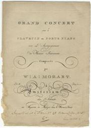 Grand concert pour le clavecin ou forte piano avec l'accompagnement des [sic] plusieurs instruments | Mozart, Wolfgang Amadeus (1756-1791). Composer