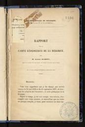 Rapport sur la carte géologique de la Belgique | Dumont, André-Hubert (1809-1857) - géologue. Author