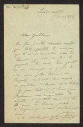[Carte postale autographe signée de Vincent d'Indy à Guillaume Guidé] | Indy, Vincent d' (1851-1931)