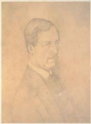 Portrait d'Albert Ier, roi des Belges (1875-1934), en civil, en buste de 3/4 à droite, nu-tête | Van de Woestyne, Gustave (1881-1947) - peintre belge. Illustrator