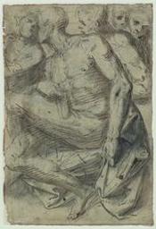 Nude men; verso: figure studies | Luini, Aurelio (ca. 1530-1593). Artiste. Nom attribué